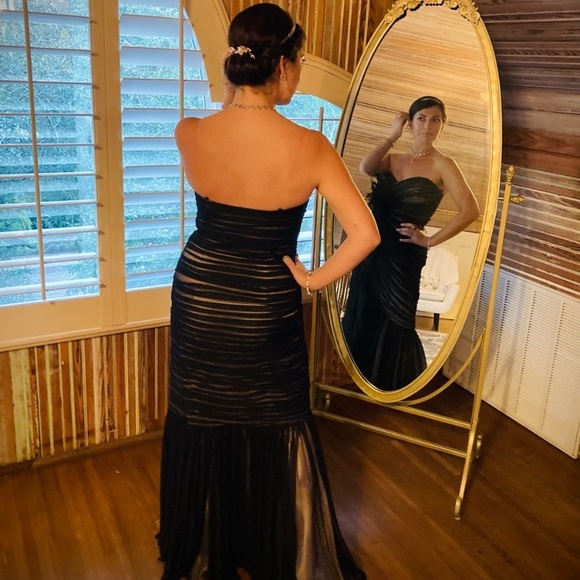 MIGNON strapless or with strap Powder pink long evening gown - Picture 9 of 17